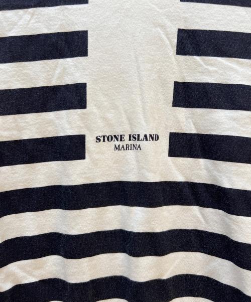 STONE ISLAND（ストーンアイランド）STONE ISLAND (ストーンアイランド) Tシャツ ホワイト×ブラック サイズ:Sの古着・服飾アイテム