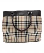 BURBERRYバーバリー）の古着「ハンドバッグ」｜ベージュ×ブラウン
