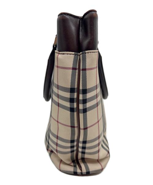 BURBERRY（バーバリー）BURBERRY (バーバリー) ハンドバッグ ベージュ×ブラウンの古着・服飾アイテム