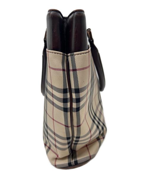 BURBERRY（バーバリー）BURBERRY (バーバリー) ハンドバッグ ベージュ×ブラウンの古着・服飾アイテム