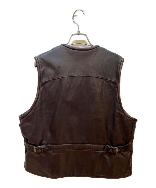 EMPORIO ARMANI（エンポリオ アルマーニ）EMPORIO ARMANI (エンポリオ アルマーニ) レザーベスト ブラック サイズ:48の古着・服飾アイテム