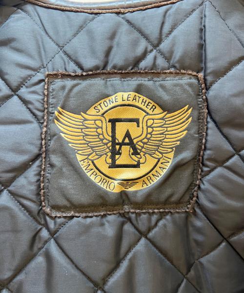 EMPORIO ARMANI（エンポリオ アルマーニ）EMPORIO ARMANI (エンポリオ アルマーニ) レザーベスト ブラック サイズ:48の古着・服飾アイテム