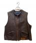 EMPORIO ARMANI（エンポリオ アルマーニ）の古着「レザーベスト」｜ブラック
