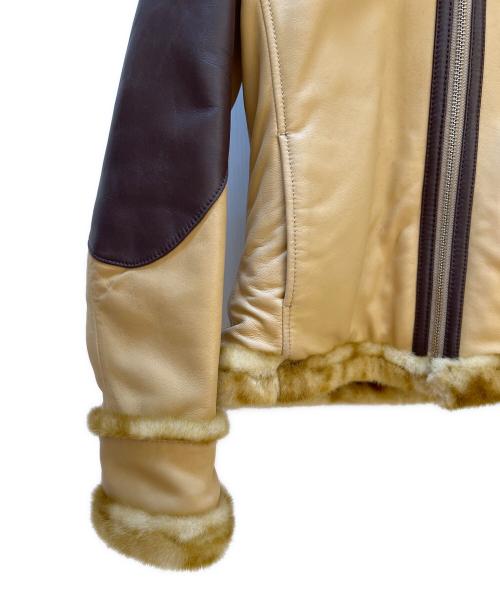 AVIREX（アヴィレックス）AVIREX (アヴィレックス) レザージャケット ベージュ サイズ:Sの古着・服飾アイテム
