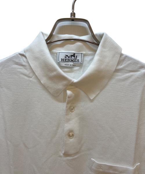 HERMES（エルメス）HERMES (エルメス) ポロシャツ ホワイト サイズ:Mの古着・服飾アイテム