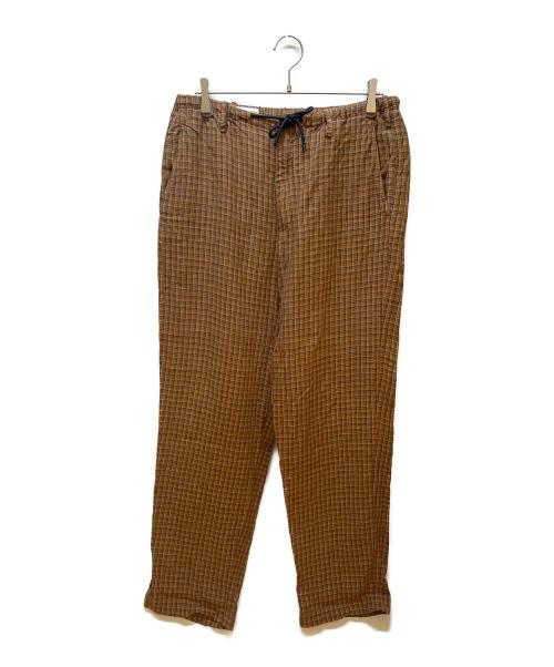 DRIES VAN NOTEN（ドリスヴァンノッテン）DRIES VAN NOTEN (ドリスヴァンノッテン) チェックリネンパンツ ブラウン サイズ:48の古着・服飾アイテム