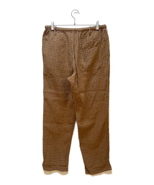 DRIES VAN NOTEN（ドリスヴァンノッテン）DRIES VAN NOTEN (ドリスヴァンノッテン) チェックリネンパンツ ブラウン サイズ:48の古着・服飾アイテム