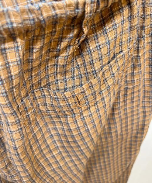 DRIES VAN NOTEN（ドリスヴァンノッテン）DRIES VAN NOTEN (ドリスヴァンノッテン) チェックリネンパンツ ブラウン サイズ:48の古着・服飾アイテム