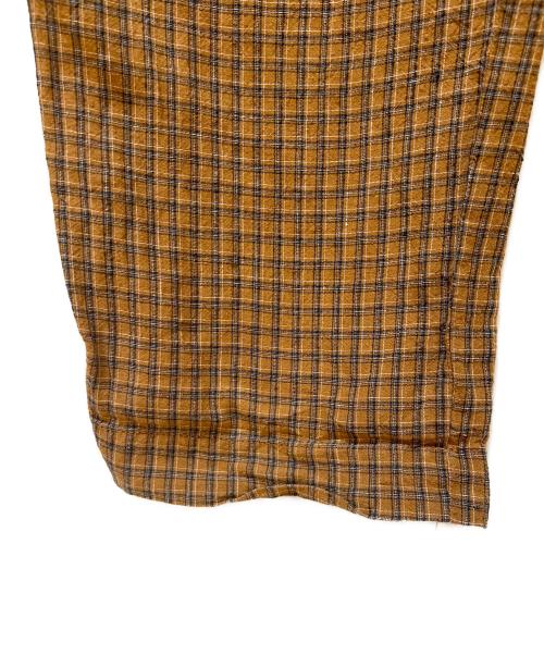 DRIES VAN NOTEN（ドリスヴァンノッテン）DRIES VAN NOTEN (ドリスヴァンノッテン) チェックリネンパンツ ブラウン サイズ:48の古着・服飾アイテム