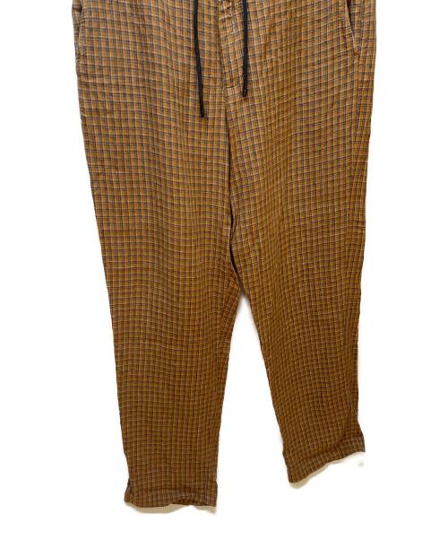 DRIES VAN NOTEN（ドリスヴァンノッテン）DRIES VAN NOTEN (ドリスヴァンノッテン) チェックリネンパンツ ブラウン サイズ:48の古着・服飾アイテム