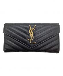 Saint Laurent Paris（サンローランパリ）の古着「長財布/YSLライン」｜ブラック