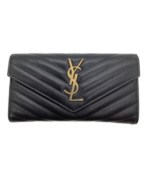 Saint Laurent Paris（サンローランパリ）Saint Laurent Paris (サンローランパリ) 長財布/YSLライン ブラックの古着・服飾アイテム