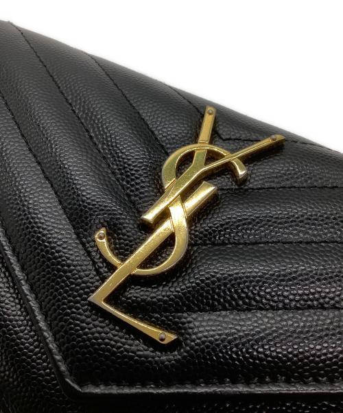 Saint Laurent Paris（サンローランパリ）Saint Laurent Paris (サンローランパリ) 長財布/YSLライン ブラックの古着・服飾アイテム