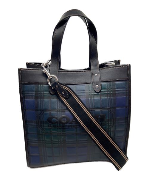 COACH（コーチ）COACH (コーチ) 2WAYバッグ ブラック×グリーン×ブルーの古着・服飾アイテム