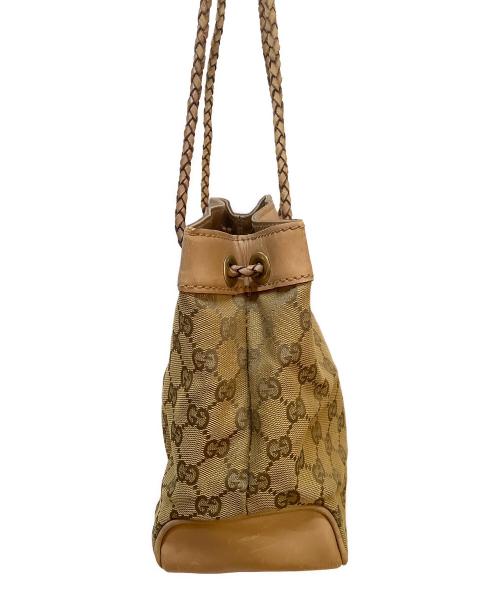 GUCCI（グッチ）GUCCI (グッチ) 巾着ショルダーバッグ/GG ブラウンの古着・服飾アイテム