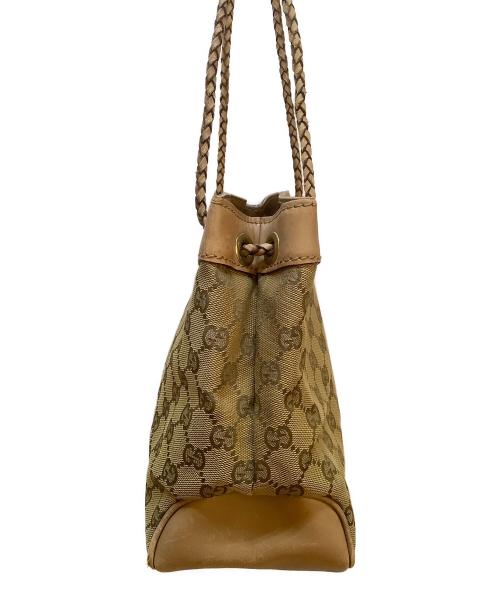 GUCCI（グッチ）GUCCI (グッチ) 巾着ショルダーバッグ/GG ブラウンの古着・服飾アイテム