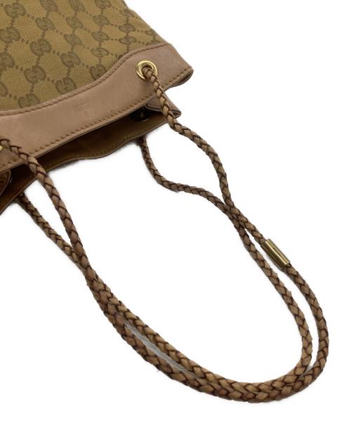 GUCCI（グッチ）GUCCI (グッチ) 巾着ショルダーバッグ/GG ブラウンの古着・服飾アイテム