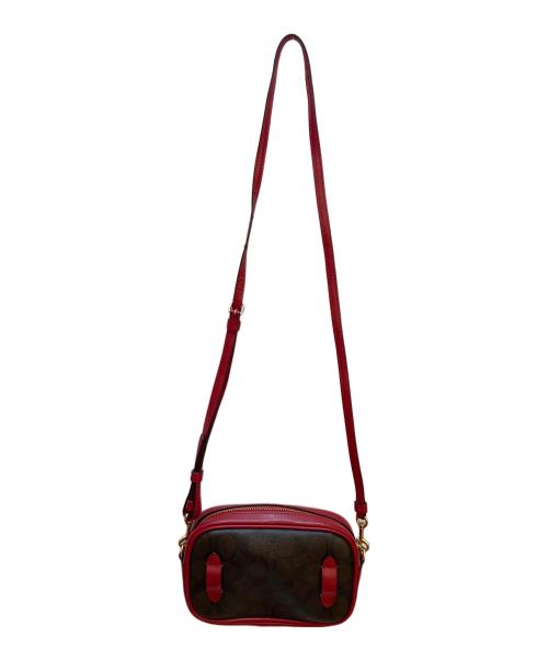 COACH（コーチ）COACH (コーチ) 2WAYウエストポーチ レッド×ブラウンの古着・服飾アイテム