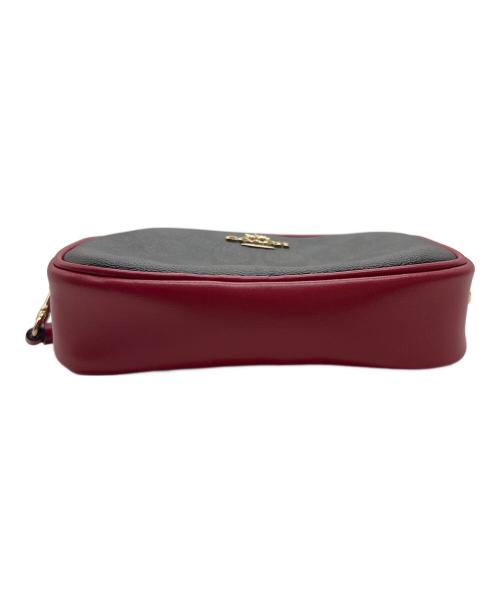 COACH（コーチ）COACH (コーチ) 2WAYウエストポーチ レッド×ブラウンの古着・服飾アイテム