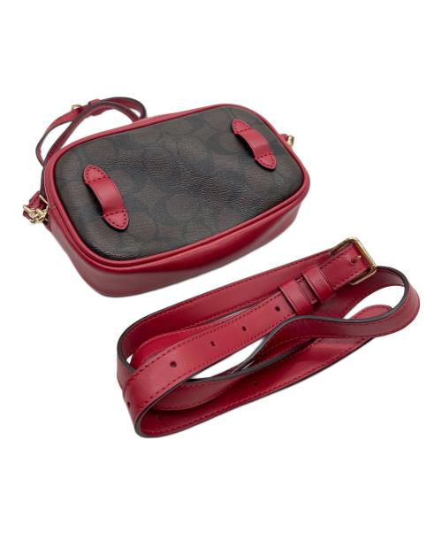 COACH（コーチ）COACH (コーチ) 2WAYウエストポーチ レッド×ブラウンの古着・服飾アイテム