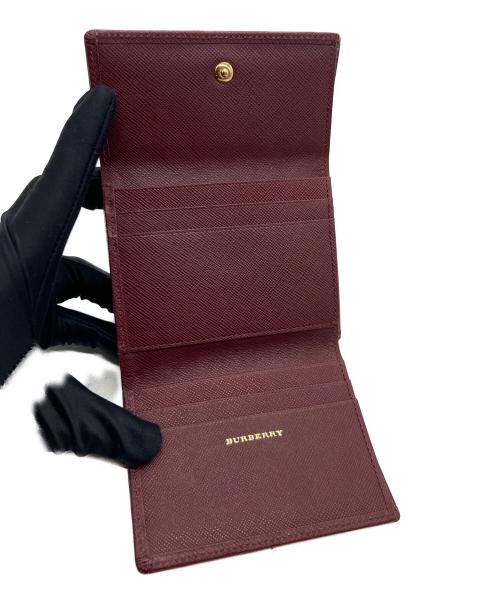 BURBERRY（バーバリー）BURBERRY (バーバリー) 3つ折り財布 ワインレッドの古着・服飾アイテム