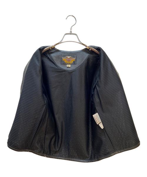 HARLEY-DAVIDSON（ハーレーダビッドソン）HARLEY-DAVIDSON (ハーレーダビッドソン) メッシュレザー半袖ジャケット ブラック サイズ:Mの古着・服飾アイテム