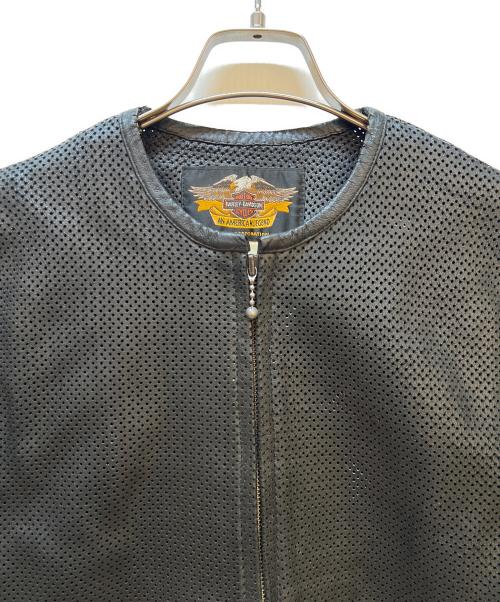 HARLEY-DAVIDSON（ハーレーダビッドソン）HARLEY-DAVIDSON (ハーレーダビッドソン) メッシュレザー半袖ジャケット ブラック サイズ:Mの古着・服飾アイテム