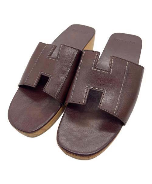 HERMES（エルメス）HERMES (エルメス) サンダル ブラウン サイズ:36の古着・服飾アイテム