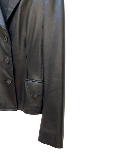 LOEWE（ロエベ）LOEWE (ロエベ) レザーテーラードジャケット ブラック サイズ:42の古着・服飾アイテム