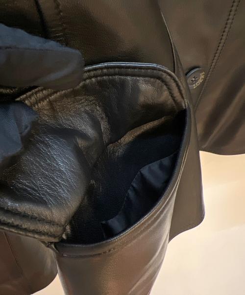 LOEWE（ロエベ）LOEWE (ロエベ) レザーテーラードジャケット ブラック サイズ:42の古着・服飾アイテム