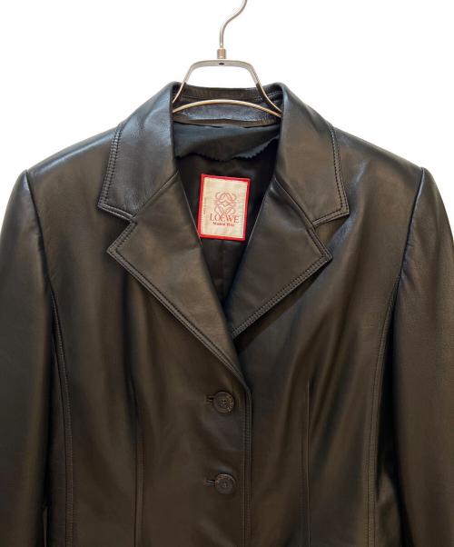 LOEWE（ロエベ）LOEWE (ロエベ) レザーテーラードジャケット ブラック サイズ:42の古着・服飾アイテム