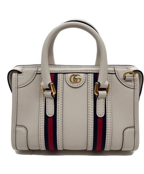 GUCCI（グッチ）GUCCI (グッチ) 2WAYバッグ ホワイト×ネイビーの古着・服飾アイテム