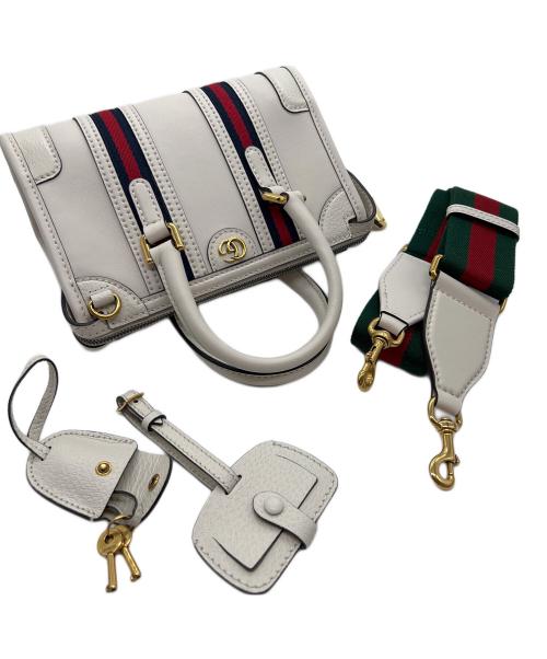 GUCCI（グッチ）GUCCI (グッチ) 2WAYバッグ ホワイト×ネイビーの古着・服飾アイテム