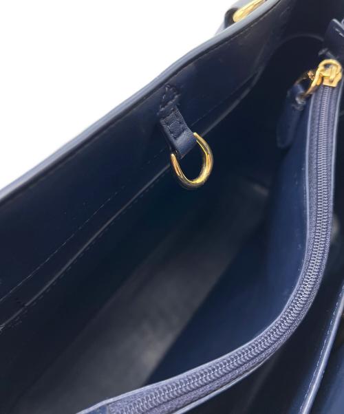 LAUREN RALPH LAUREN（ローレンラルフローレン）LAUREN RALPH LAUREN (ローレンラルフローレン) 2WAYバッグ ネイビー×ホワイト×グリーンの古着・服飾アイテム