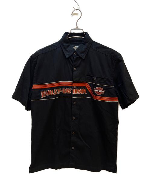 HARLEY-DAVIDSON（ハーレーダビッドソン）HARLEY-DAVIDSON (ハーレーダビッドソン) 半袖シャツ オレンジ×ブラック サイズ:Sの古着・服飾アイテム