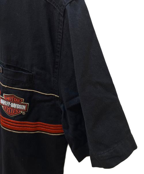 HARLEY-DAVIDSON（ハーレーダビッドソン）HARLEY-DAVIDSON (ハーレーダビッドソン) 半袖シャツ オレンジ×ブラック サイズ:Sの古着・服飾アイテム