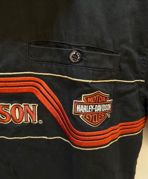 HARLEY-DAVIDSON（ハーレーダビッドソン）HARLEY-DAVIDSON (ハーレーダビッドソン) 半袖シャツ オレンジ×ブラック サイズ:Sの古着・服飾アイテム