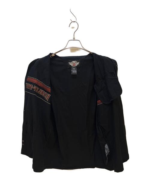 HARLEY-DAVIDSON（ハーレーダビッドソン）HARLEY-DAVIDSON (ハーレーダビッドソン) 半袖シャツ オレンジ×ブラック サイズ:Sの古着・服飾アイテム