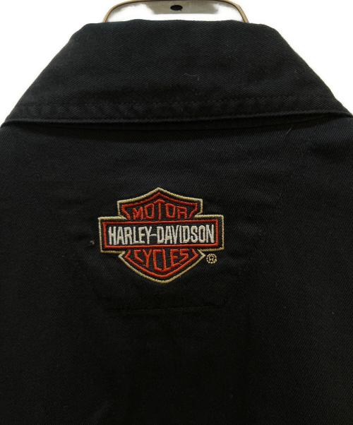 HARLEY-DAVIDSON（ハーレーダビッドソン）HARLEY-DAVIDSON (ハーレーダビッドソン) 半袖シャツ オレンジ×ブラック サイズ:Sの古着・服飾アイテム