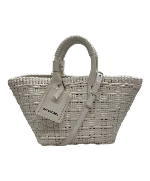 BALENCIAGA（バレンシアガ）BALENCIAGA (バレンシアガ) ビストロ XS BASKET BAG ホワイトの古着・服飾アイテム
