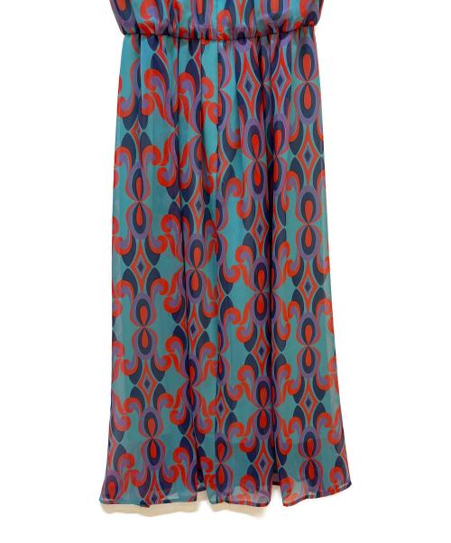 ANAYI（アナイ）ANAYI (アナイ) ウォールプリントギャザーワンピース レッド×ブルー サイズ:SIZE34 未使用品の古着・服飾アイテム