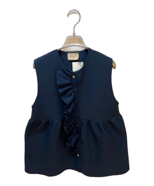 UNITED ARROWS（ユナイテッドアローズ）UNITED ARROWS (ユナイテッドアローズ) フリルニットベスト ネイビー サイズ:Freeの古着・服飾アイテム