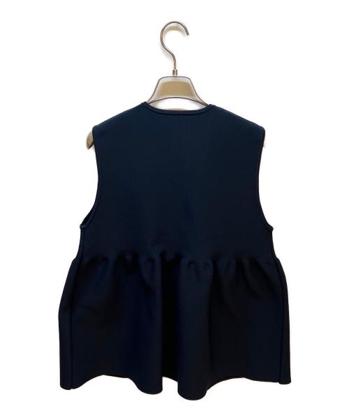 UNITED ARROWS（ユナイテッドアローズ）UNITED ARROWS (ユナイテッドアローズ) フリルニットベスト ネイビー サイズ:Freeの古着・服飾アイテム