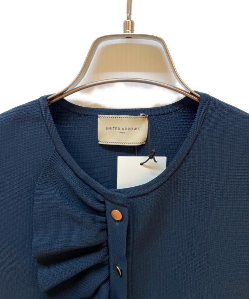 UNITED ARROWS（ユナイテッドアローズ）UNITED ARROWS (ユナイテッドアローズ) フリルニットベスト ネイビー サイズ:Freeの古着・服飾アイテム