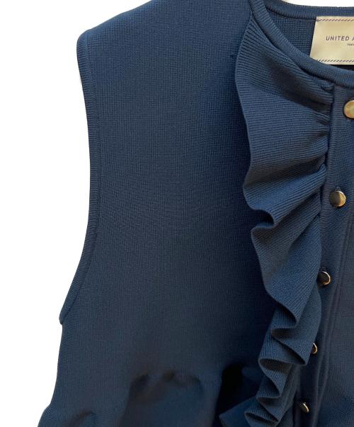 UNITED ARROWS（ユナイテッドアローズ）UNITED ARROWS (ユナイテッドアローズ) フリルニットベスト ネイビー サイズ:Freeの古着・服飾アイテム