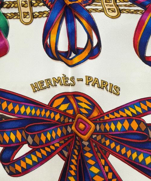 HERMES（エルメス）HERMES (エルメス) シルクスカーフ ホワイトの古着・服飾アイテム