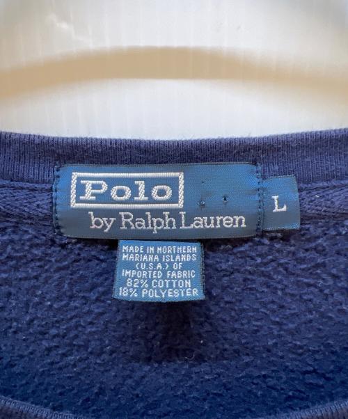 POLO RALPH LAUREN（ポロ・ラルフローレン）POLO RALPH LAUREN (ポロ・ラルフローレン) クルーネックスウェット ネイビー サイズ:Lの古着・服飾アイテム