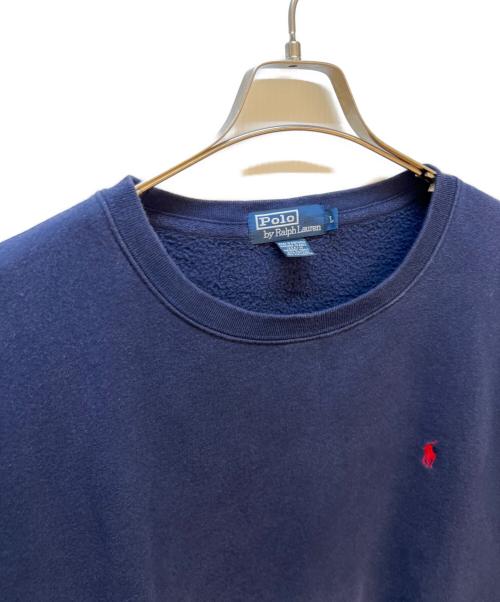 POLO RALPH LAUREN（ポロ・ラルフローレン）POLO RALPH LAUREN (ポロ・ラルフローレン) クルーネックスウェット ネイビー サイズ:Lの古着・服飾アイテム