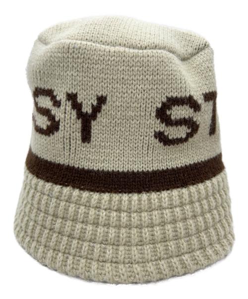 stussy（ステューシー）stussy (ステューシー) Jacquard Knit Bucket Hat ベージュの古着・服飾アイテム