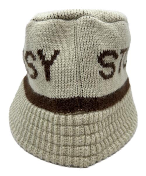 stussy（ステューシー）stussy (ステューシー) Jacquard Knit Bucket Hat ベージュの古着・服飾アイテム
